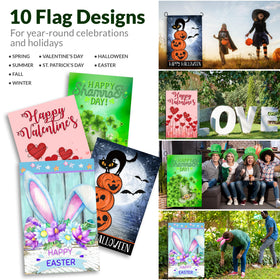 Country Charm Winter design flag evokes seasonal charm in frosty yards