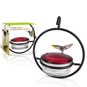 Couronne Co Mosaic Birds Hummble Slim feeder with clear nectar bowl for easy viewing.
