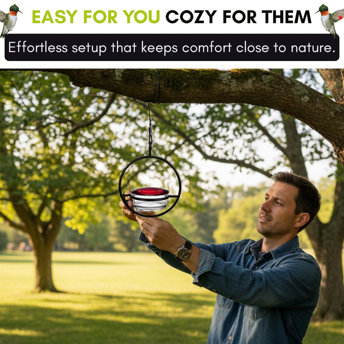 Couronne Co hummingbird feeder can transform into mealworm or jelly feeder.