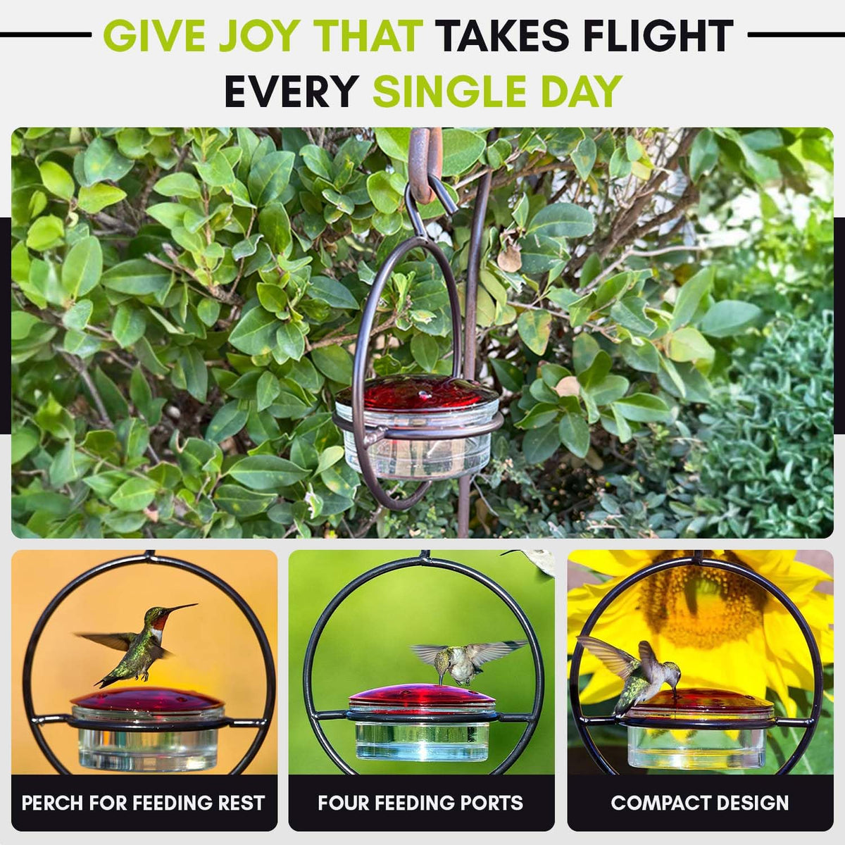 Couronne Co 3.4-ounce capacity keeps nectar available during birdwatching.