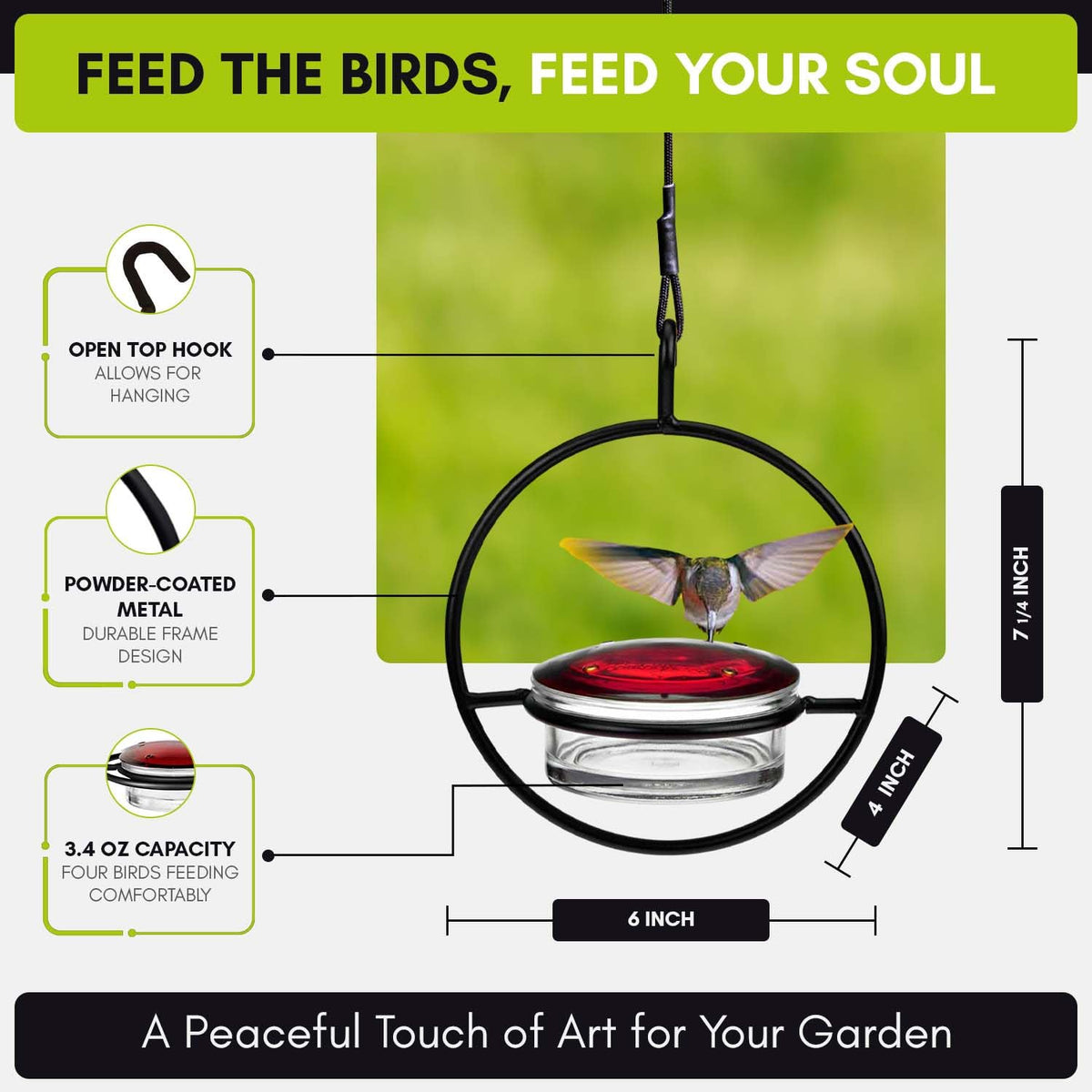 Couronne Co slim feeder hangs easily from an open-top hook.