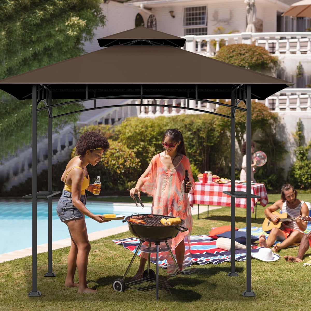 COVBOARD double-roof design canopy promotes airflow and smoke dispersal