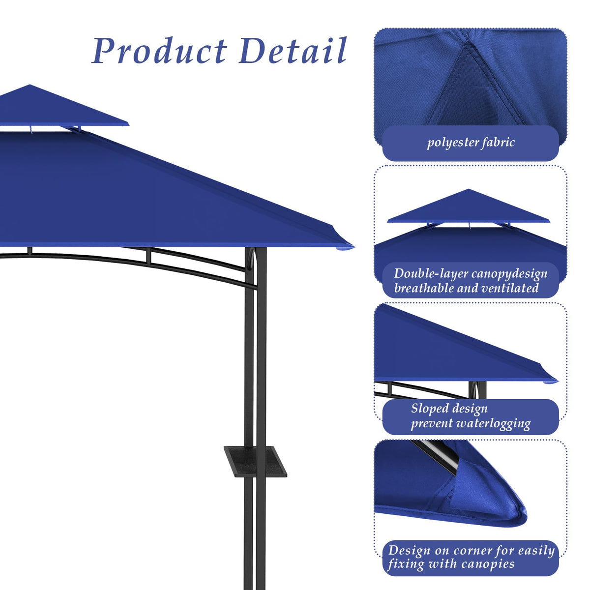 COVBOARD easy-install corner-pocket canopy for quick gazebo setup