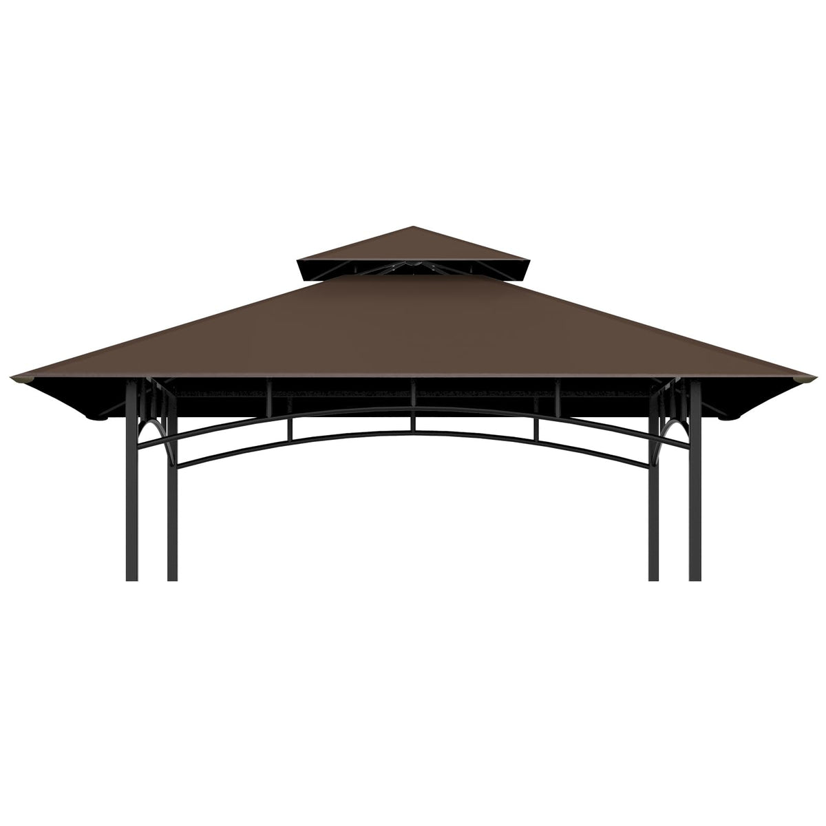 COVBOARD grill gazebo top in brown, front view, durable weatherproof canopy for outdoors