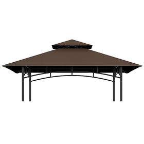COVBOARD grill gazebo top in brown, front view, durable weatherproof canopy for outdoors