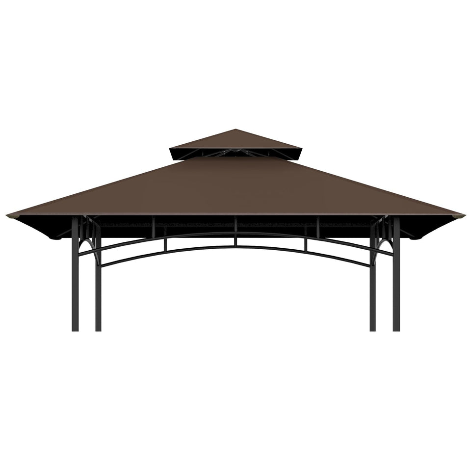 COVBOARD grill gazebo top in brown, front view, durable weatherproof canopy for outdoors