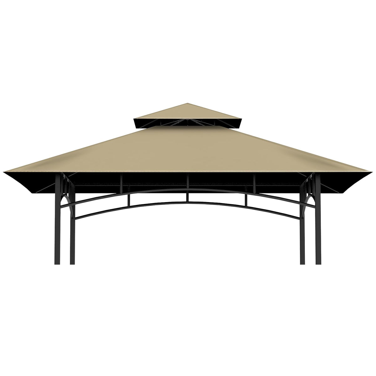 COVBOARD grill gazebo top in khaki color, a durable replacement canopy shielding meals from sun and rain.