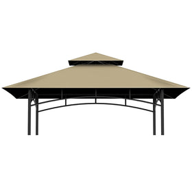 COVBOARD grill gazebo top in khaki color, a durable replacement canopy shielding meals from sun and rain.