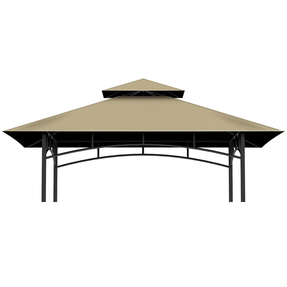 COVBOARD grill gazebo top in khaki color, a durable replacement canopy shielding meals from sun and rain.