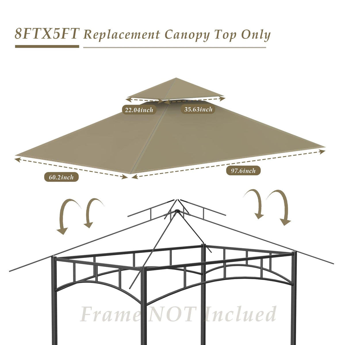 COVBOARD canopy corner-pocket design shows simple installation into gazebo pockets.