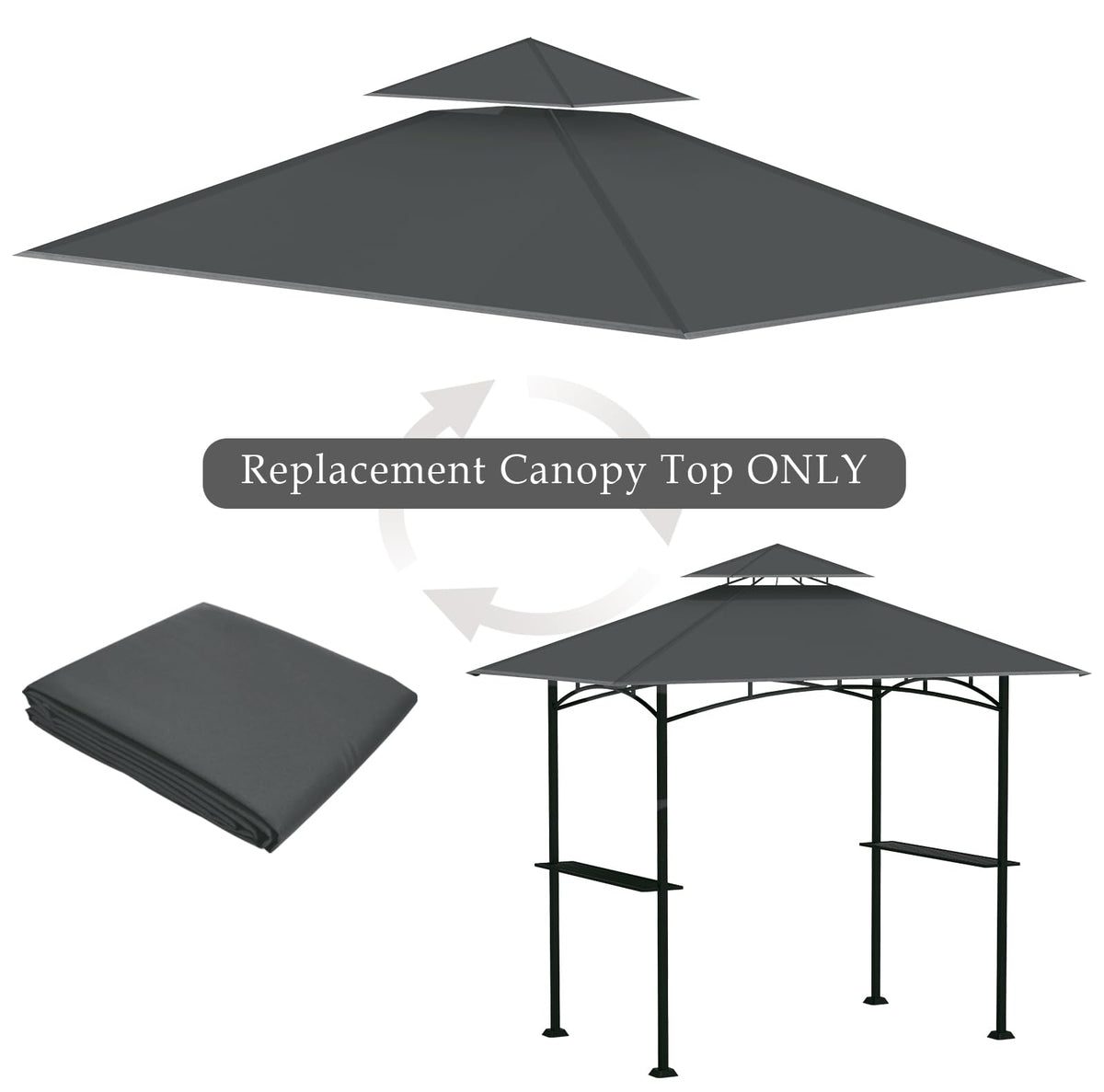 COVBOARD grill gazebo top dark gray finish complements outdoor decor