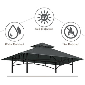 COVBOARD grill gazebo top double roof ventilation helps airflow while grilling