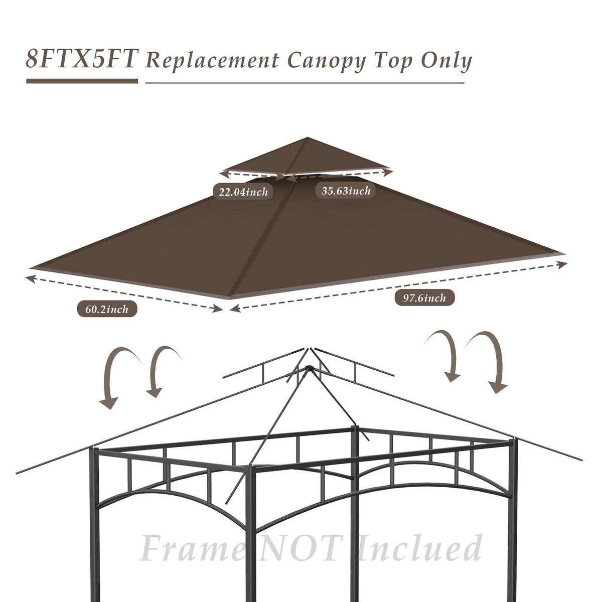 COVBOARD replacement canopy with pocket design for easy installation