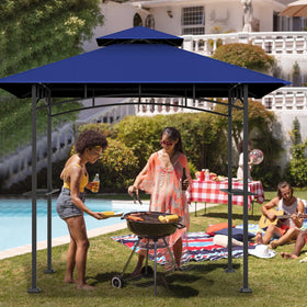 COVBOARD blue canopy blocks sun and light rain for comfortable shade