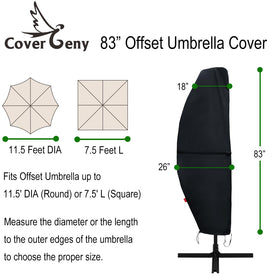Cover Geny 600D waterproof fabric guards your outdoor parasol from rain and debris.