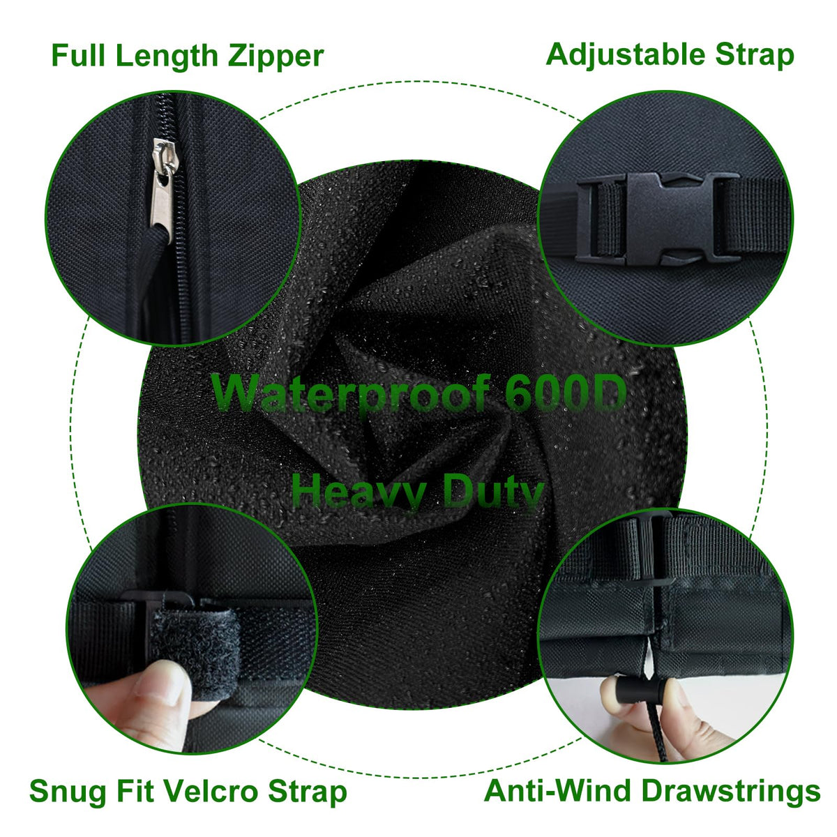 Cover Geny fade-resistant 600D fabric preserves color and coverage across seasons.