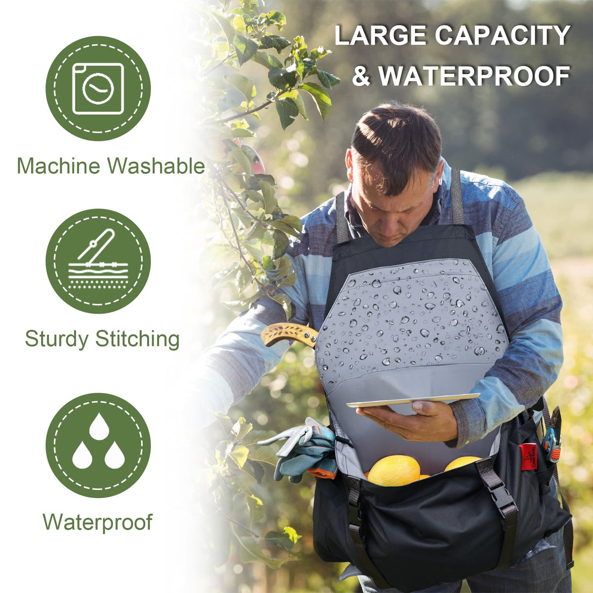 Cover Geny 600D fabric resists tears and moisture for durability.