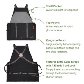 Cover Geny gardening apron offers multi-pocket versatility for tools.