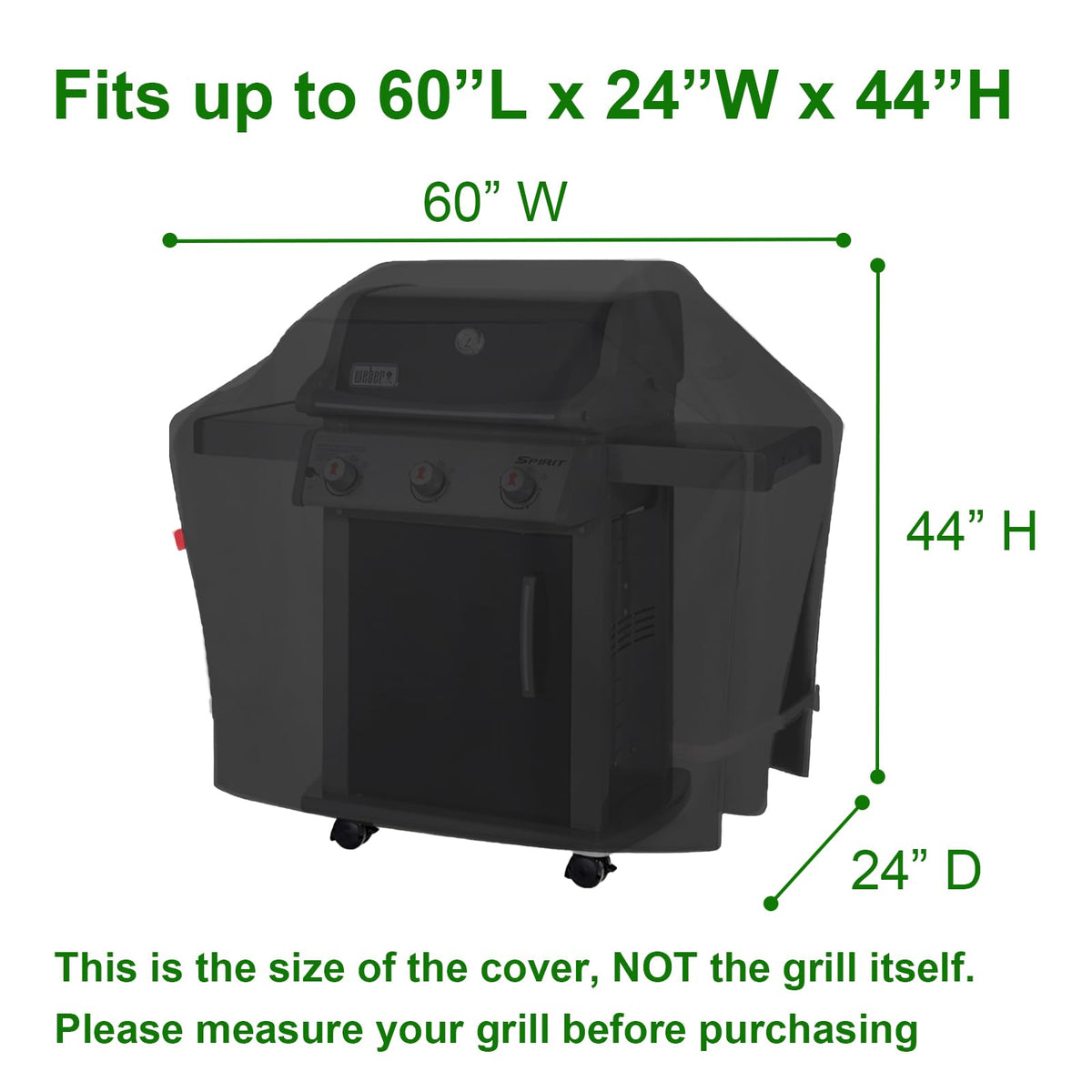 Cover Geny 60 inch grill cover keeps large grills clean