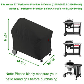 Cover Geny grill cover on Weber 22-Inch Performer Premium 2026 model shields from weather