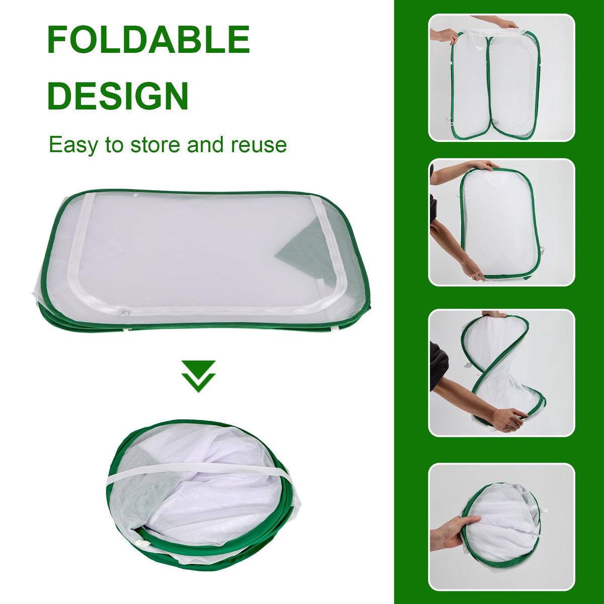 Cover Geny collapsible design folds flat for compact storage and transport.