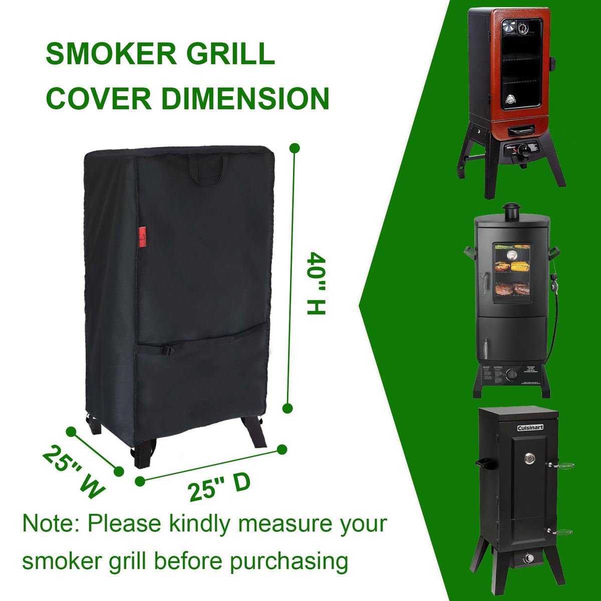 Cover Geny Pit Boss 3-Series smoker cover secures with storm-proof straps during windy days