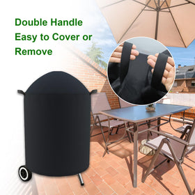 Cover Geny Premium Grill Cover endures all-season protection against sun, rain, and snow.