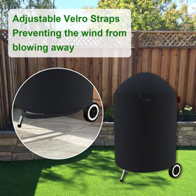 Cover Geny Premium Grill Cover with top handle for quick installation and removal.
