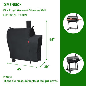 Cover Geny CC1830 side view highlights wind-secure fit with straps.