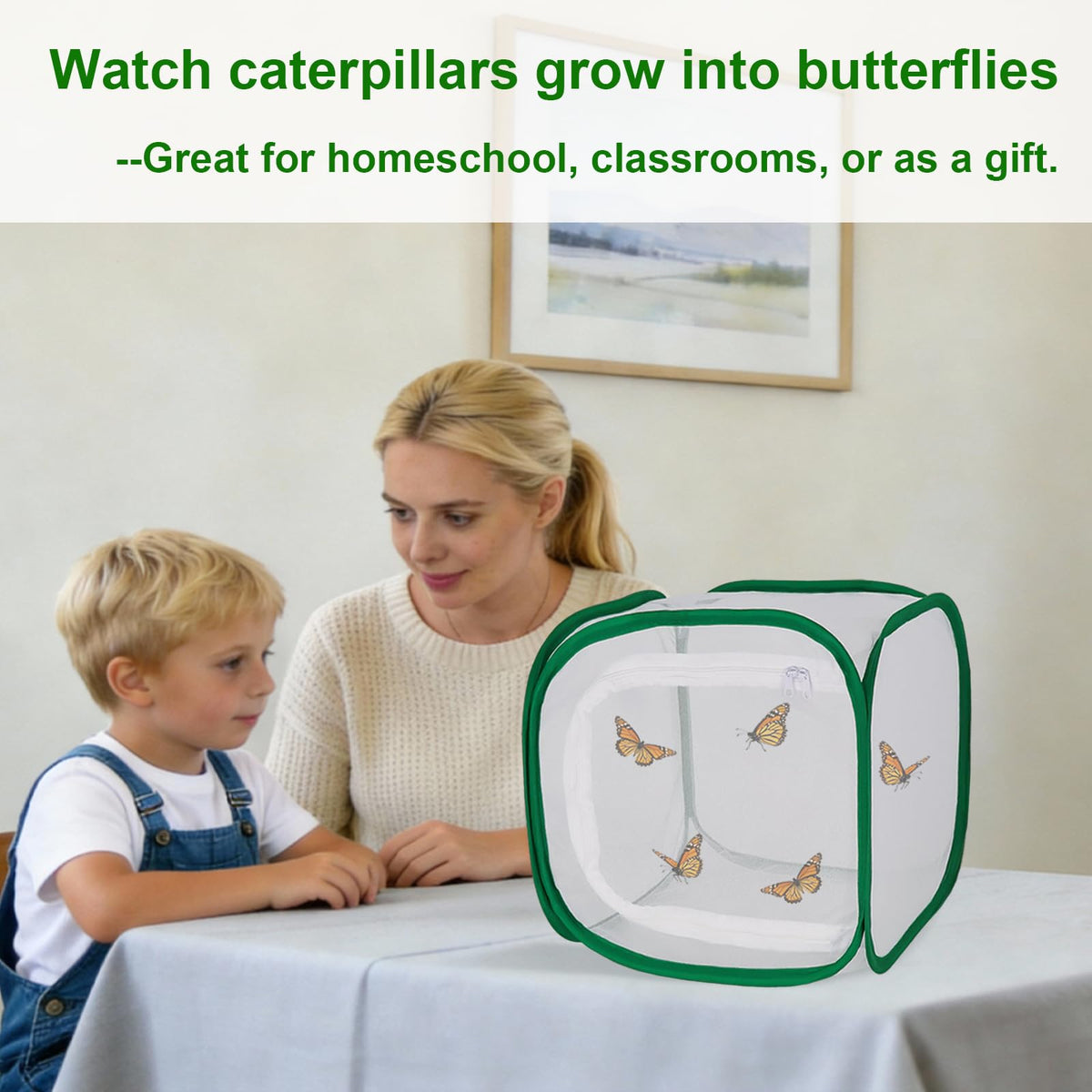 Cover Geny side zipper enables gentle feeding and release from the habitat.