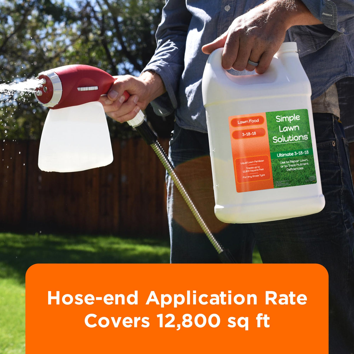 Coverage visualization shows 3,200 sq ft with attached sprayer.