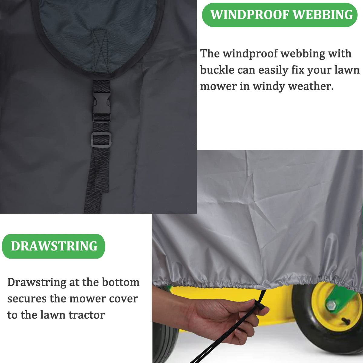 Easy on/off with drawstring and quick-release buckles