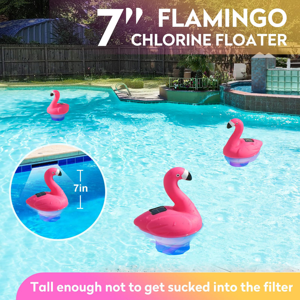 Covfirst floating chlorine dispenser stays upright and reaches pool corners.
