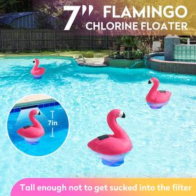 Covfirst floating chlorine dispenser stays upright and reaches pool corners.