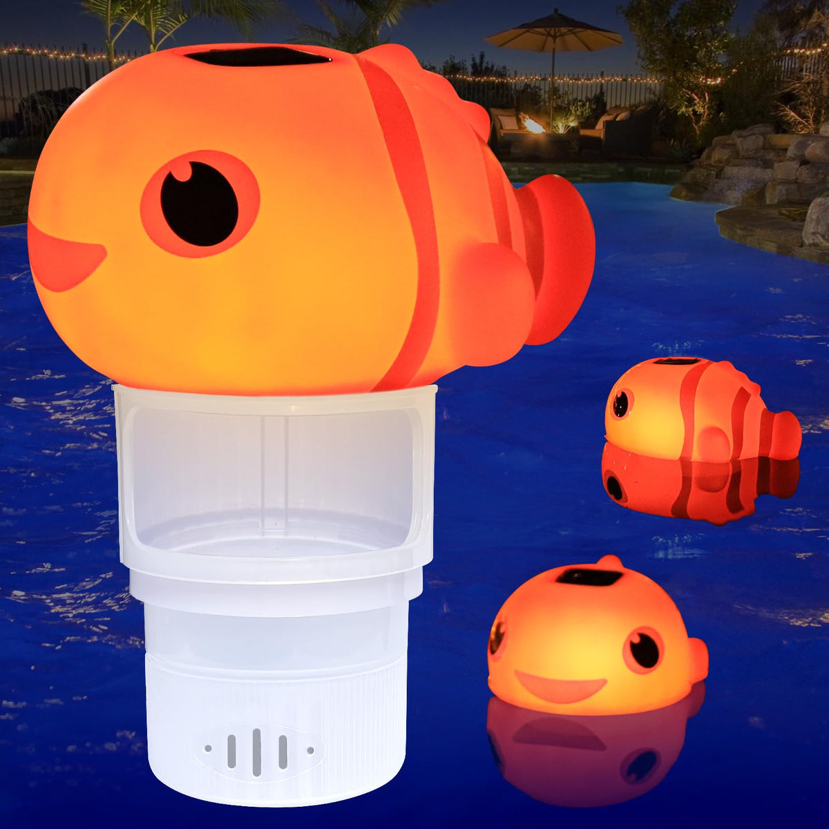 Covfirst pool chlorine floater light enhances nighttime ambience and visibility