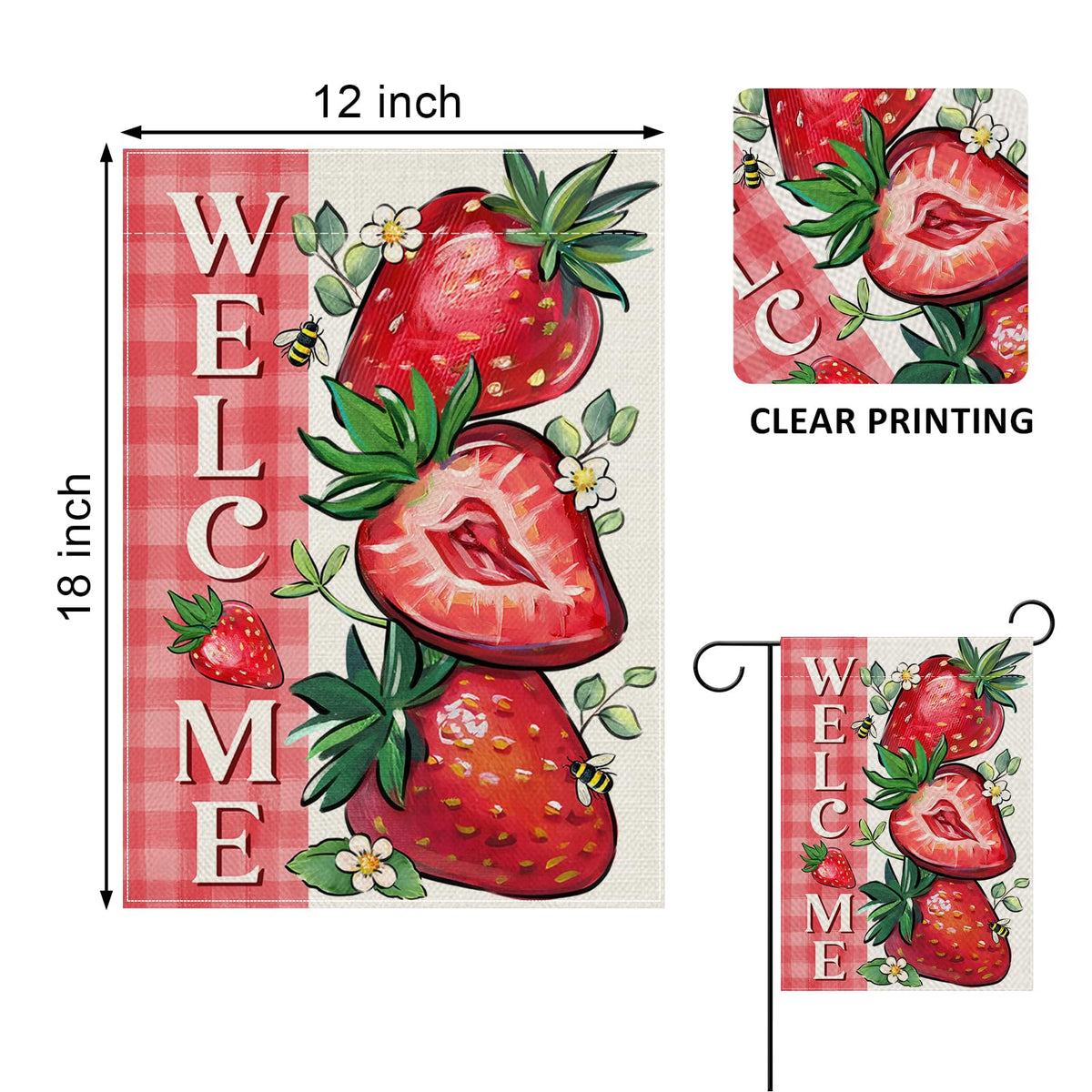 Covido double-sided garden flag with readable text from both sides for versatile yard decor.