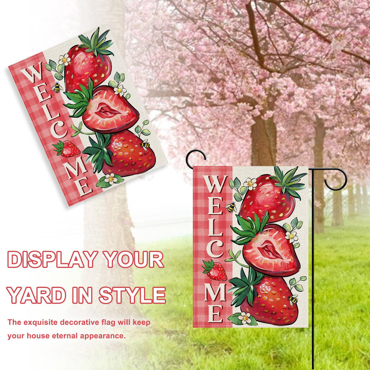 Covido 12x18 garden flag outdoors-ready, weatherproof for seasonal porch or patio display.