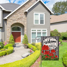 Covido 12x18 flag provides compact decorative flair for porches and gardens