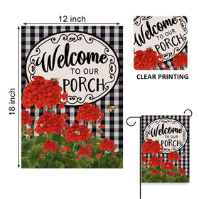 Covido flag features black and white buffalo plaid for seasonal charm