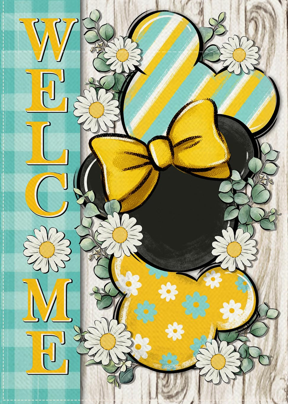 Covido Welcome Spring flag with a daisy design brightens entryways