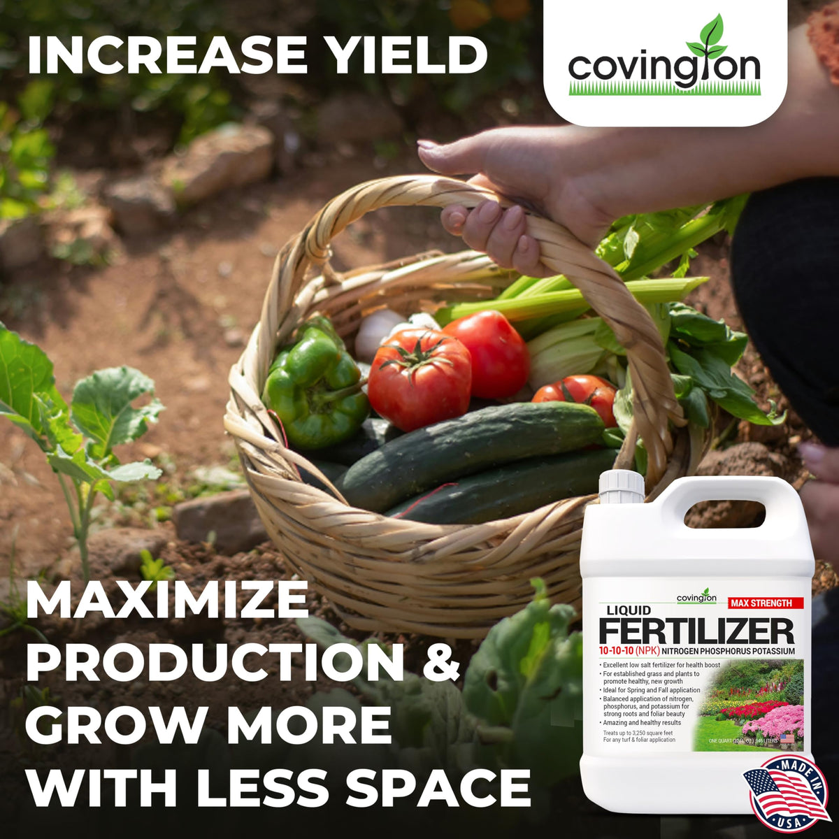 Covington Naturals 10-10-10 soil and root support improves uptake.