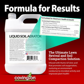 Covington Naturals American-made quality badge on packaging signaling trusted lawn care.