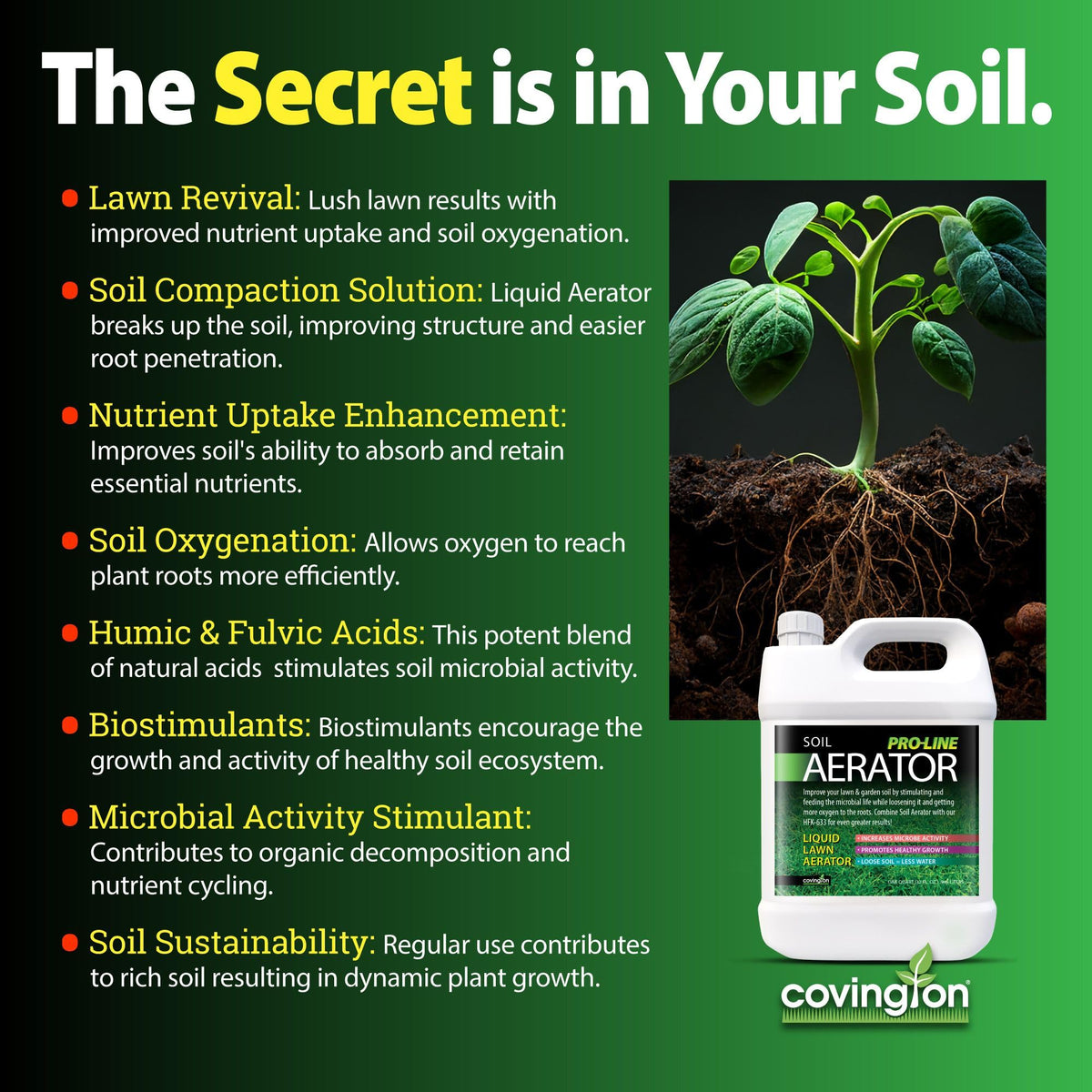Covington Naturals PRO-LINE liquid aerator in action improving water and air flow.