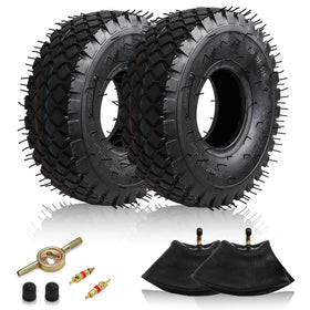 Covzoe 2-set 410-350-4 tire package ready for lawn care equipment.