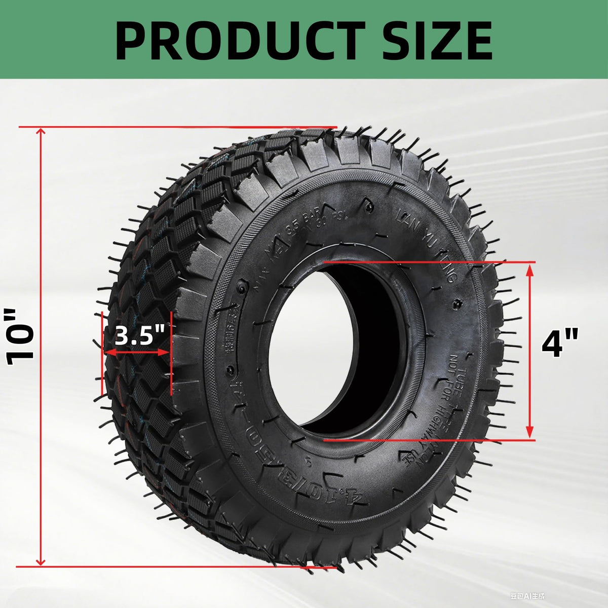 Covzoe 410-350-4 tire tread close-up shows durable grip.