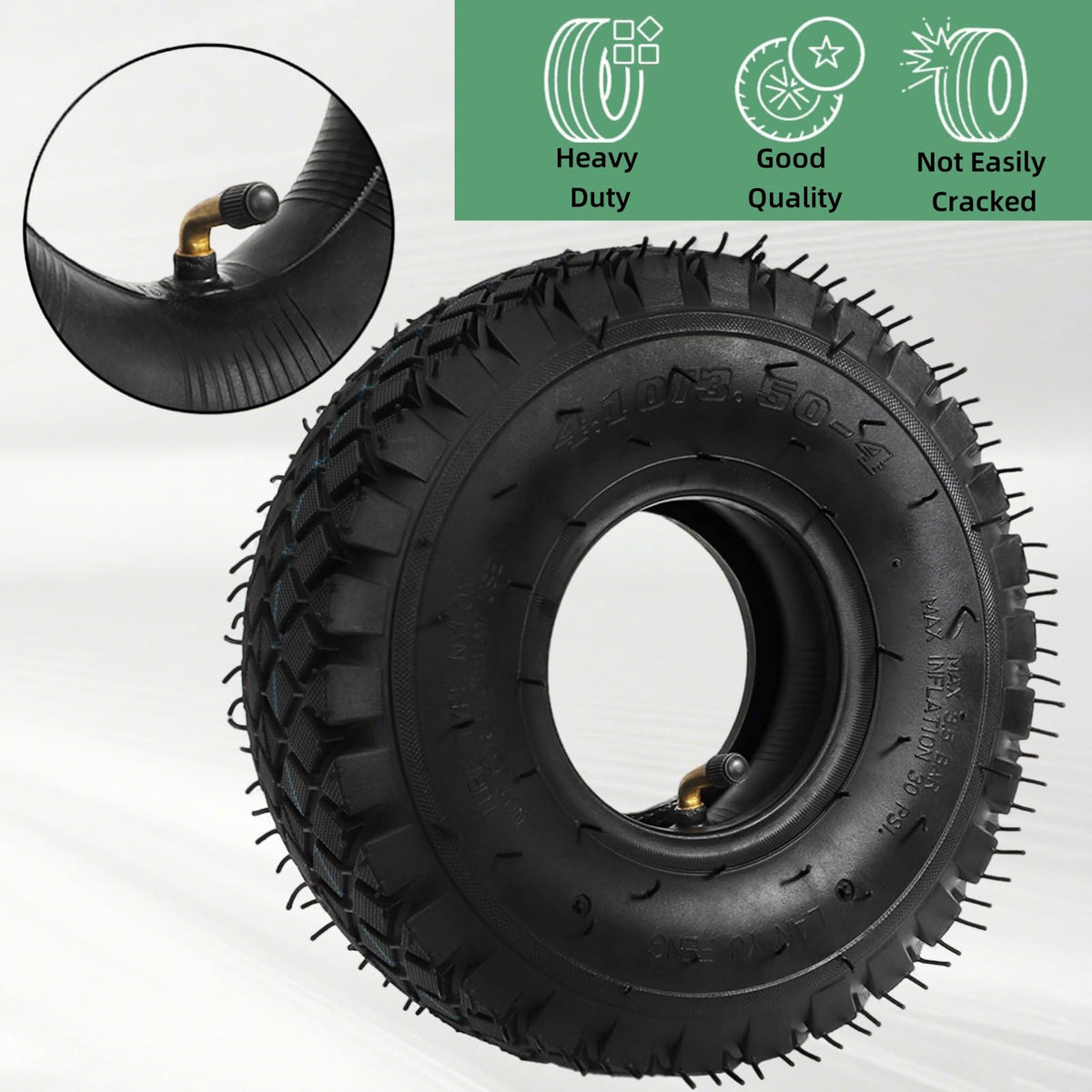 Covzoe bent valve stem detail ensuring reliable air retention.