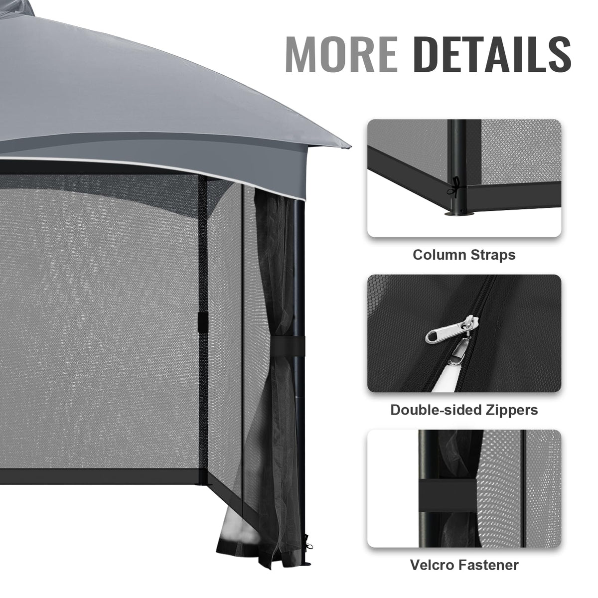 CowVIE gazebo netting vented design highlights airflow through fine mesh.