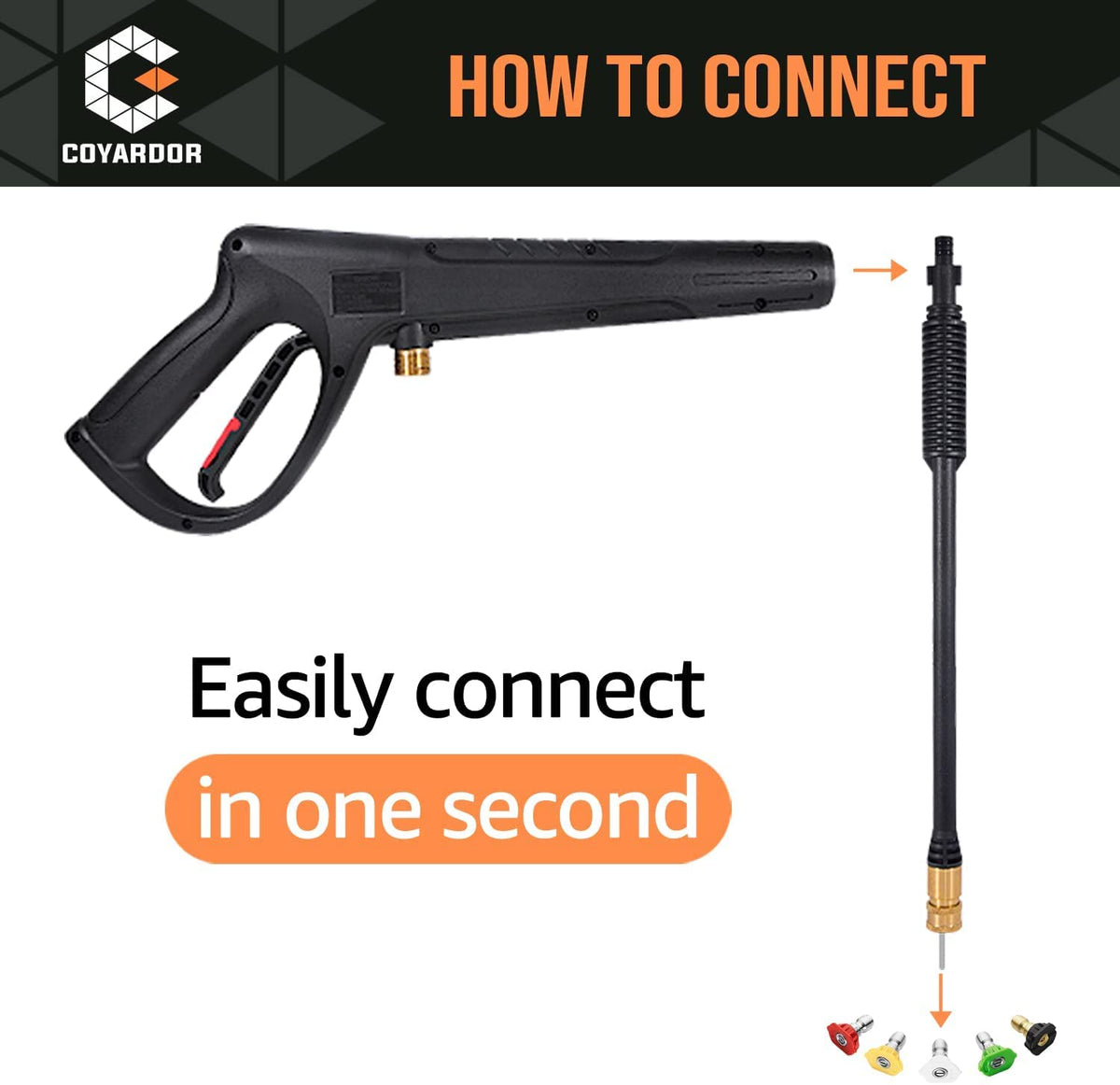 Coyardor easy-pull trigger enhances control for precise spraying on moderate tasks.