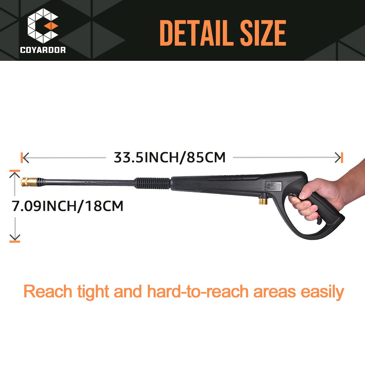 Coyardor lightweight wand keeps handling comfortable during lengthy scrubbing sessions.