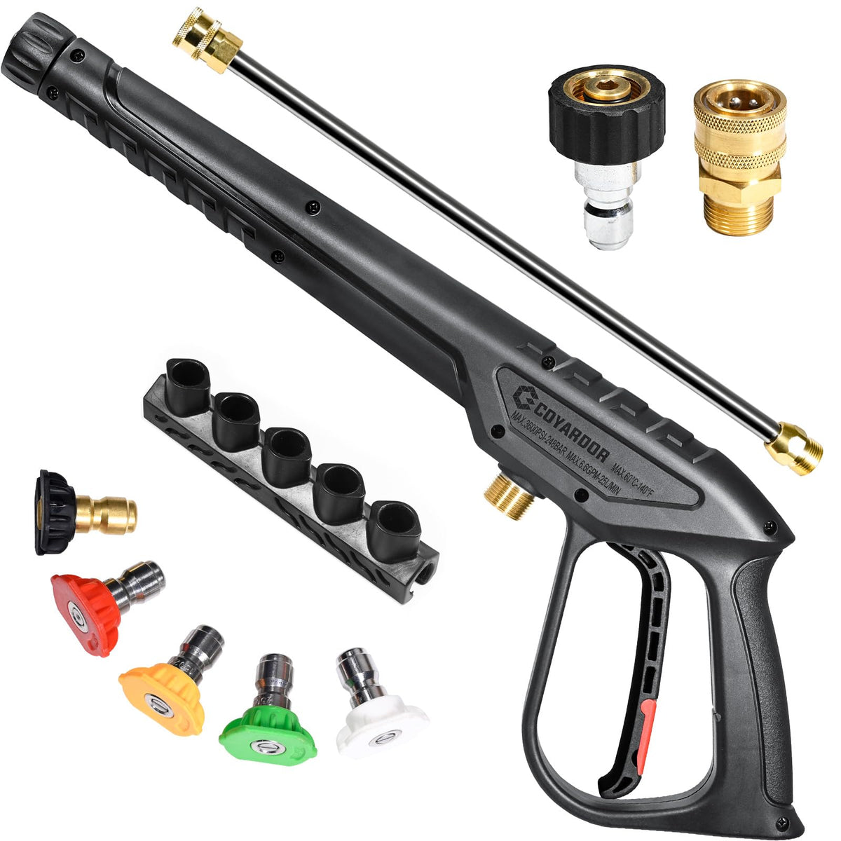 Coyardor pressure washer gun 3600 PSI for tough exterior cleaning.